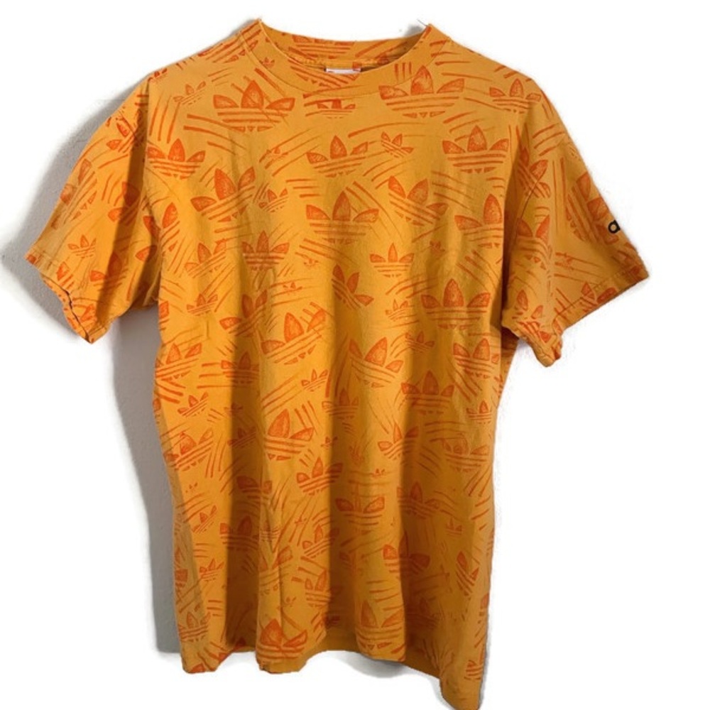 Vintage Adidas AOP Orange Mens Medium Shirt